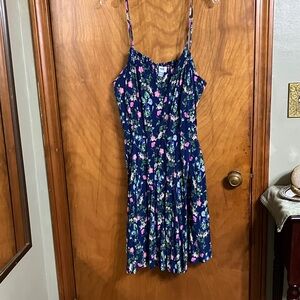 Old Navy Navy Floral Sundress with Pink Blooms